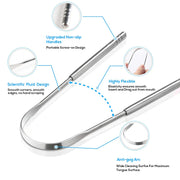 Stainless Steel Premium Tongue Cleaner for Adults & Kids