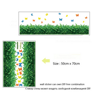 Green Grass Butterfly Art Vinyl Wall Stickers