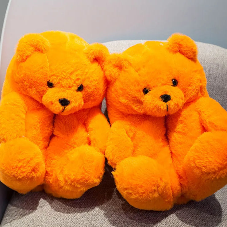 Teddy Bear Plush Slippers - HOW DO I BUY THIS Orange / 5.5