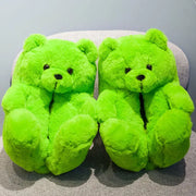 Teddy Bear Plush Slippers - HOW DO I BUY THIS Green / 5.5