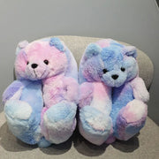 Teddy Bear Plush Slippers - HOW DO I BUY THIS Colorful / 5.5