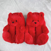 Teddy Bear Plush Slippers - HOW DO I BUY THIS Red / 5.5