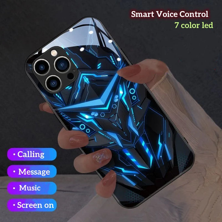 Geometry LED Light Voice Control Phone Case For Samsung