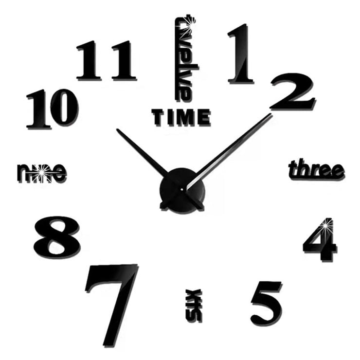 Modern Wall Clock - HOW DO I BUY THIS 018 Black / 2D Diameter 40-50CM