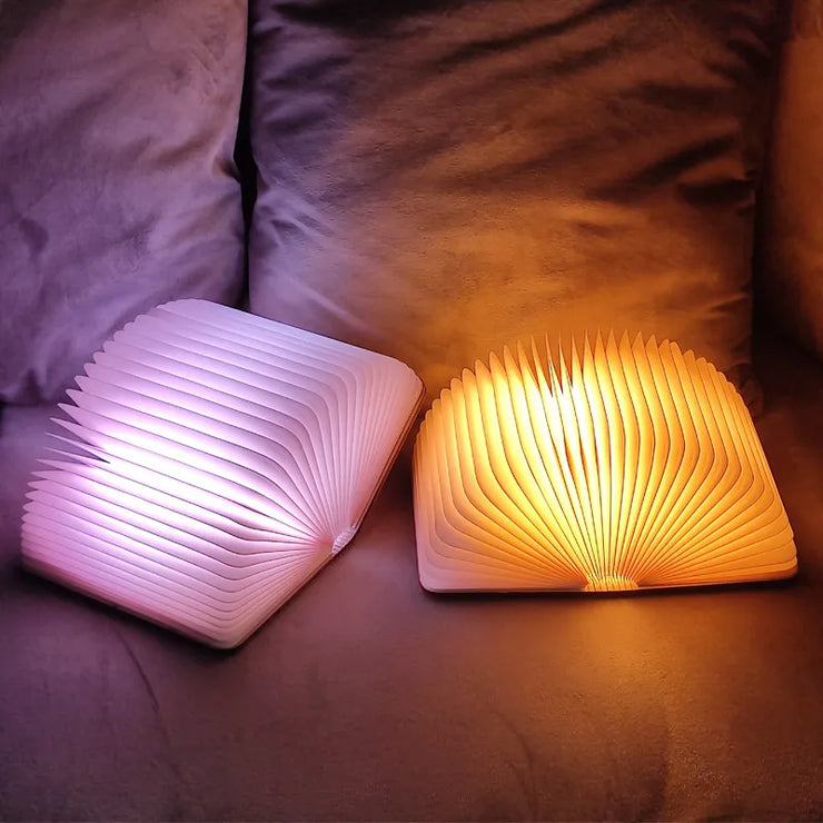 Foldable LED Light Creative Wooden Luminous Book