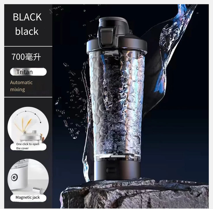 Electric Portable Protein Shaker Bottle - HOW DO I BUY THIS Black 700ml / 650ml