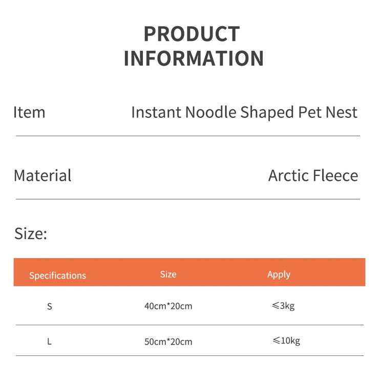 Instant Noodle Shaped Pet Nest