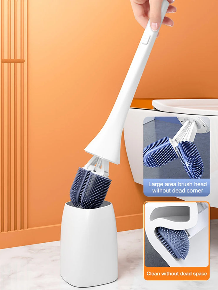Flexible Silicone Toilet Brush Set