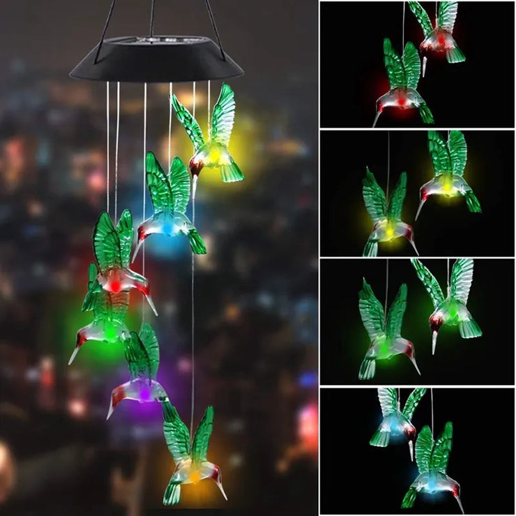 Color-Changing LED Solar Hanging Birds