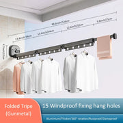 Retractable Wall Mounted Clothes Hanger - HOW DO I BUY THIS Gunmetal-three fold