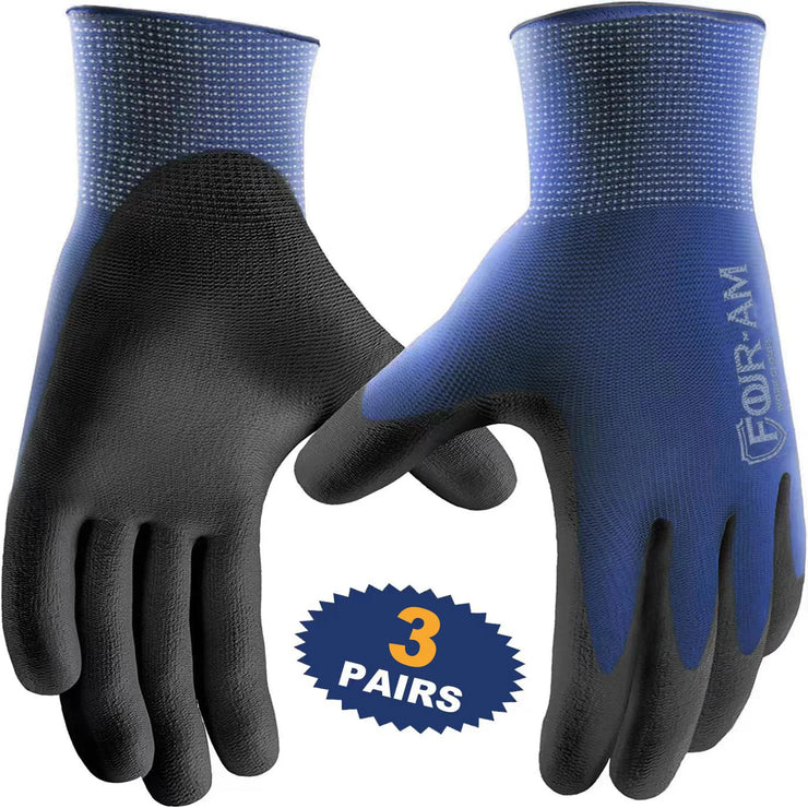 3pairs Ultra-Thin PU Coated Gloves - HOW DO I BUY THIS Blue / M