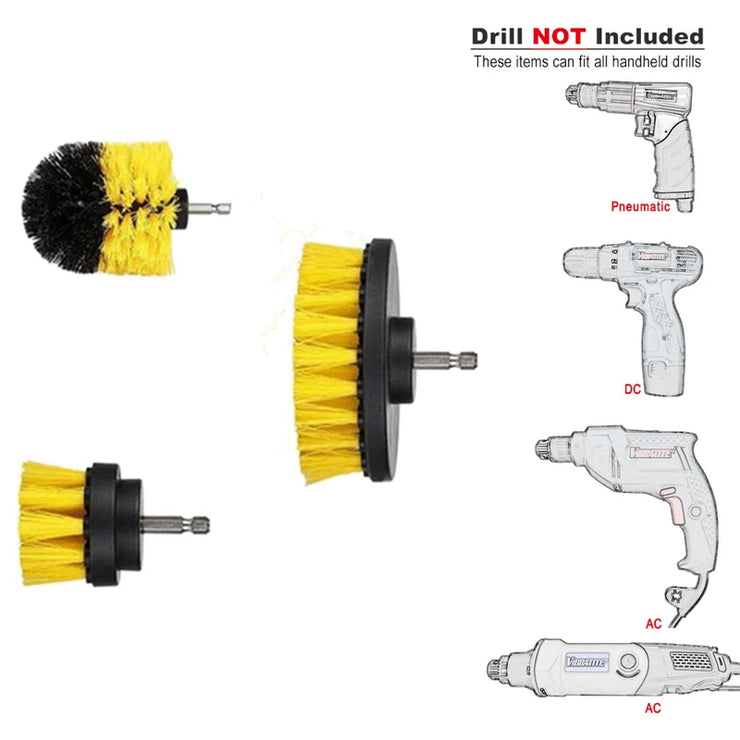 3Pcs/Set Scrubber Brush For Drill