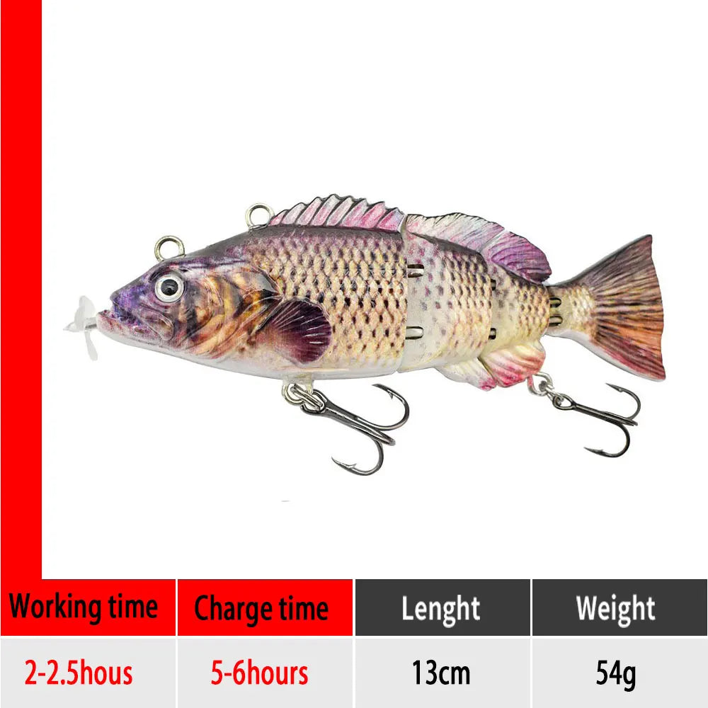 10cm NEW small Robotic Swimming Lures Fishing Auto Electric Lure Bait  Wobblers For Swimbait USB Rechargeable Flashing LED light