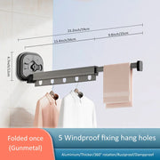 Retractable Wall Mounted Clothes Hanger - HOW DO I BUY THIS Gunmetal-one fold