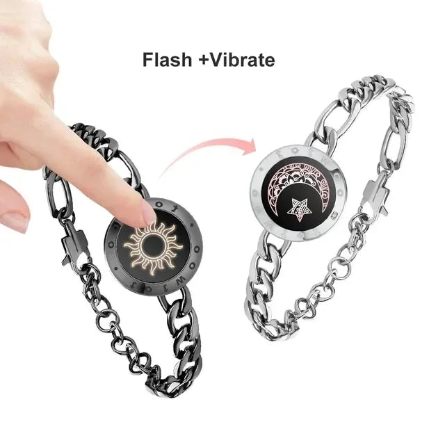 Long Distance Touch Bracelets for Couples - HOW DO I BUY THIS Figaro Black Sliver