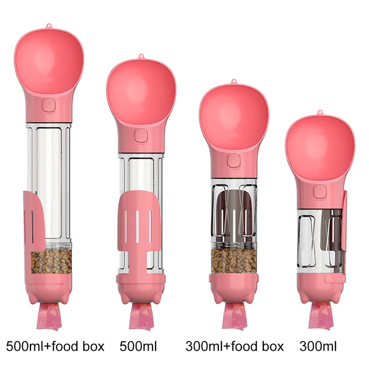 4 In 1 Pet Bottle - HOW DO I BUY THIS Pink / 300ml with food box