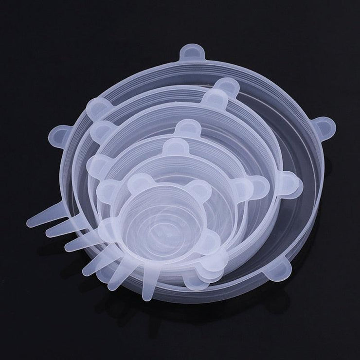 6 Pcs/Set Food Silicone Cover Cap - HOW DO I BUY THIS Round White