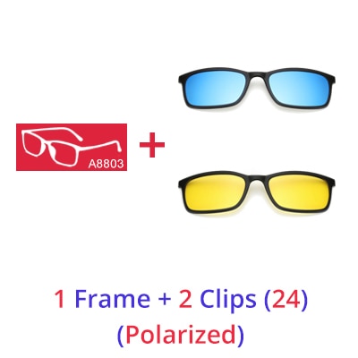 5 In 1 Glasses - HOW DO I BUY THIS 1 Frame 2 Clips 24 / Matt Black Frame