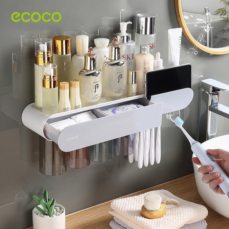 Wall-Mounted Toothbrush Station