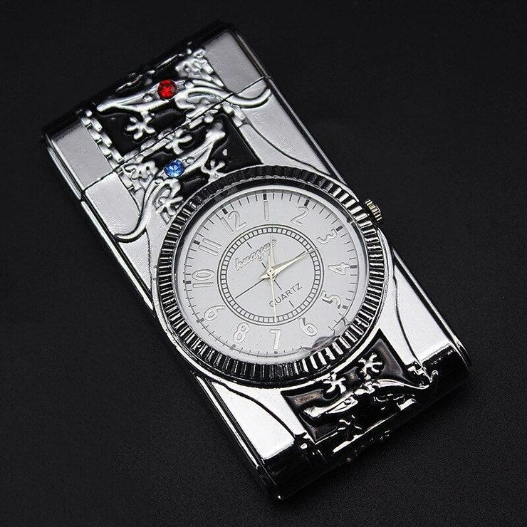 Luxurious Lighter Watch - HOW DO I BUY THIS Silver Gecko