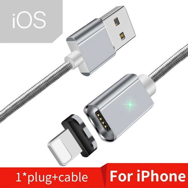 Magnetic Micro USB Cable - HOW DO I BUY THIS Hit Modern / Silver iOS Cable / 1m