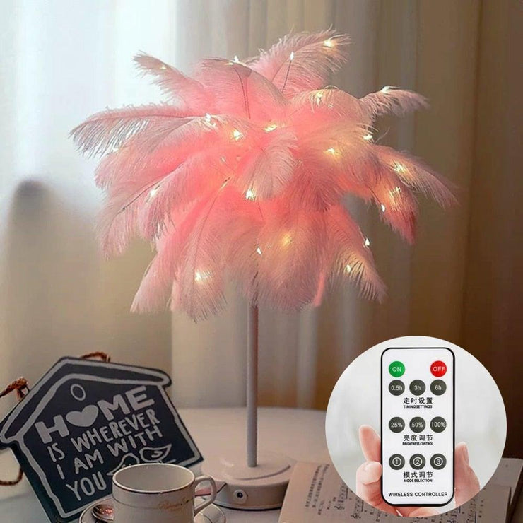 Novelty Feather Night Light - HOW DO I BUY THIS Large pink with battery