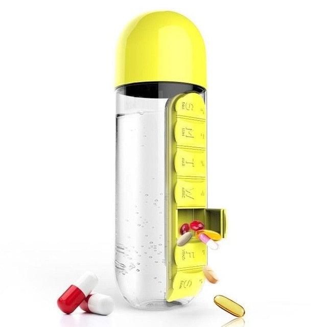 Vitamins Organizer Water Bottle - HOW DO I BUY THIS Yellow