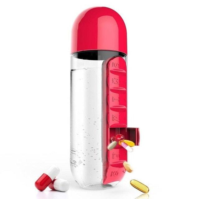 Vitamins Organizer Water Bottle - HOW DO I BUY THIS Red