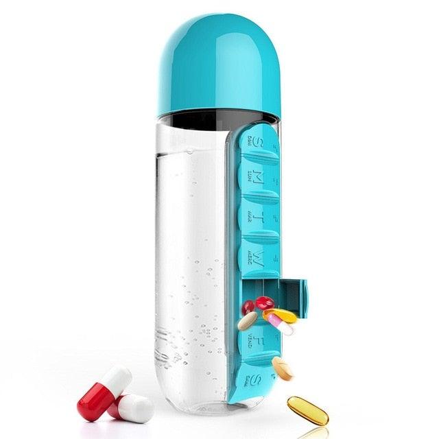 Vitamins Organizer Water Bottle - HOW DO I BUY THIS Blue